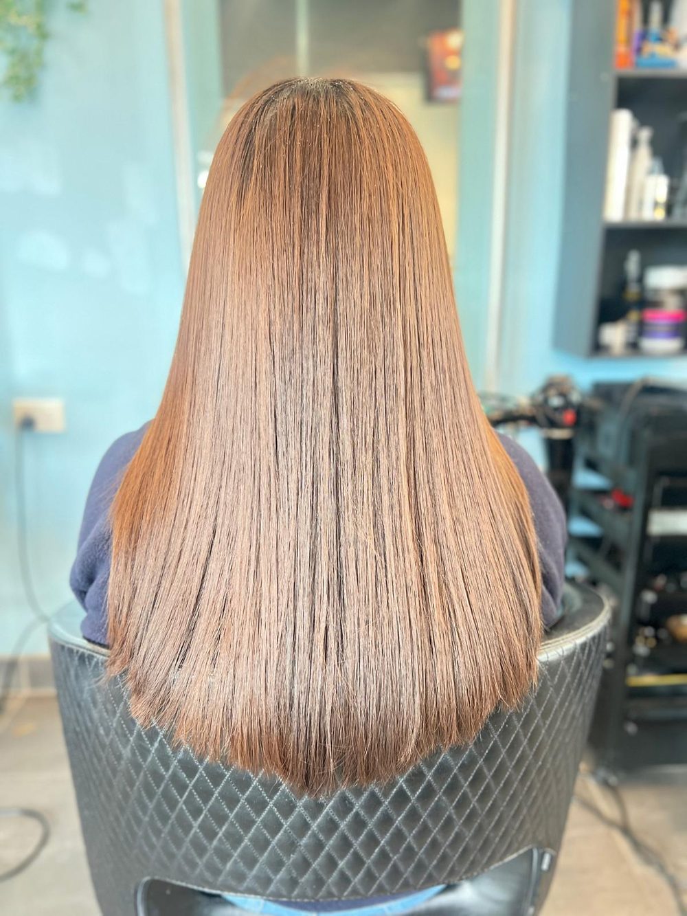 Long sleek dimensional colour result created at Lahana Hair and Beauty